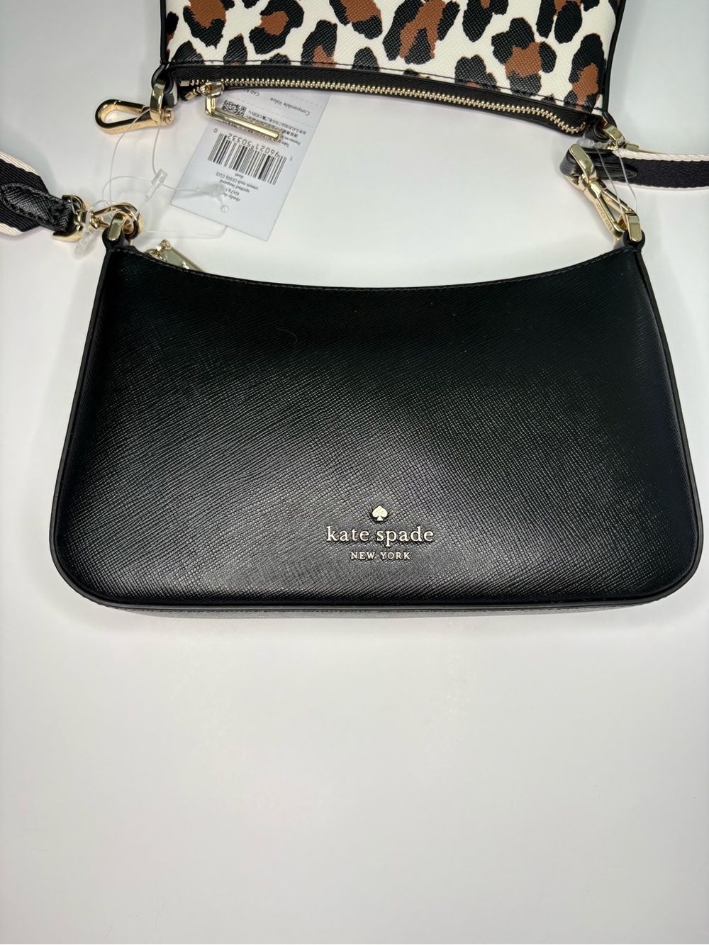 NWT Kate Spade Duet Leopard Small Crossbody Bag - 3-in-1 Set Black Multi - Picture 2 of 16